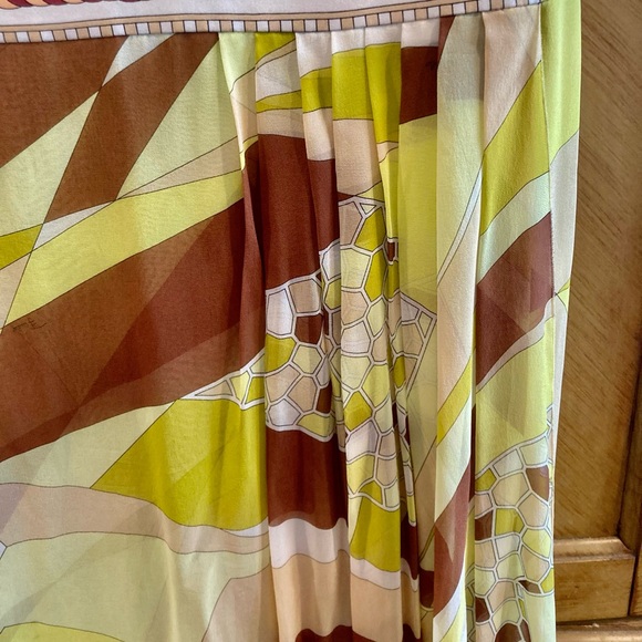 EMILIO PUCCI 1990's Geometric Print Silk Jersey  Chiffon Maxi Dress - Picture 10 of 16